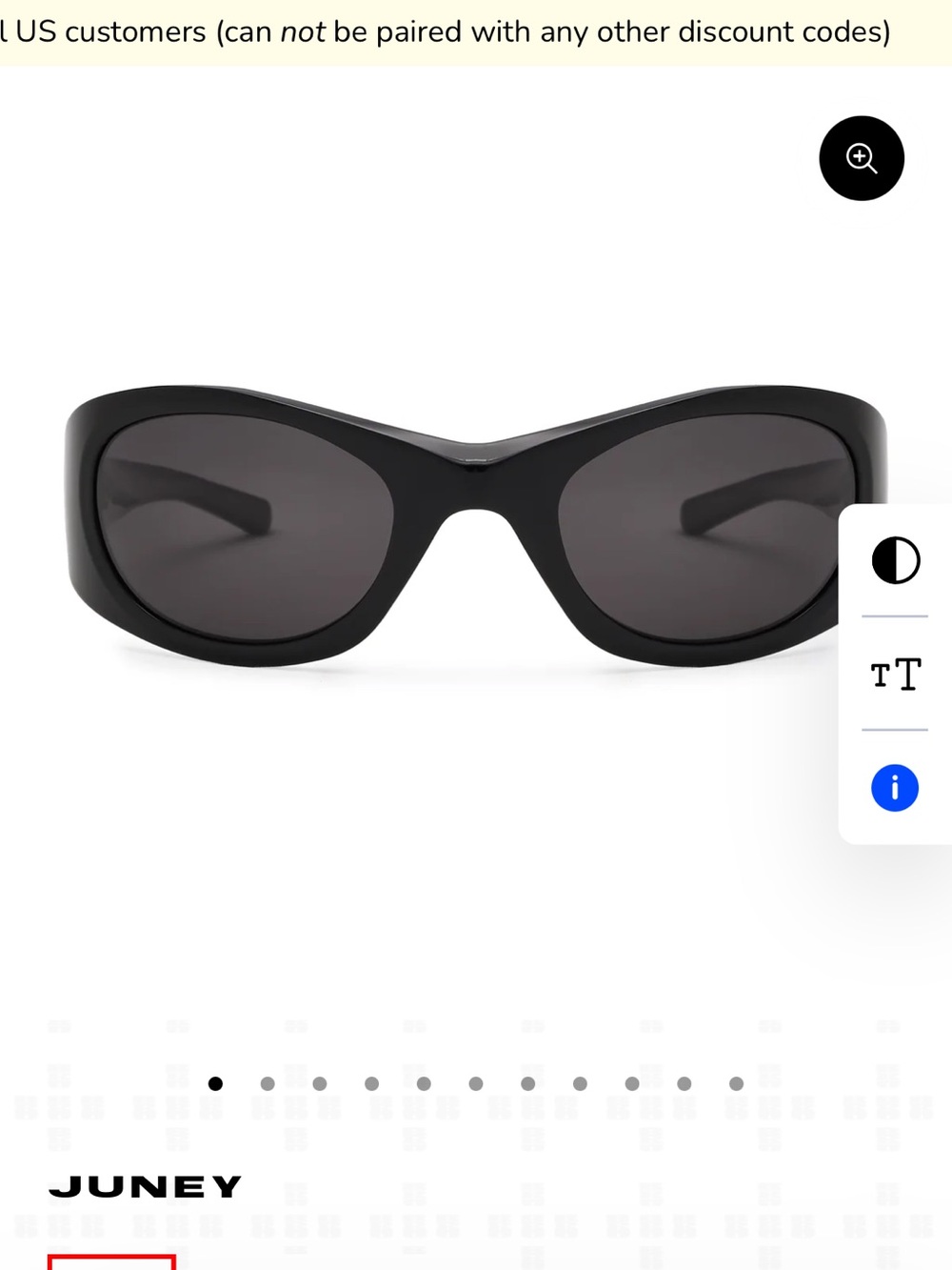 NWT Bru Eyewear Juney Sunglasses in Black